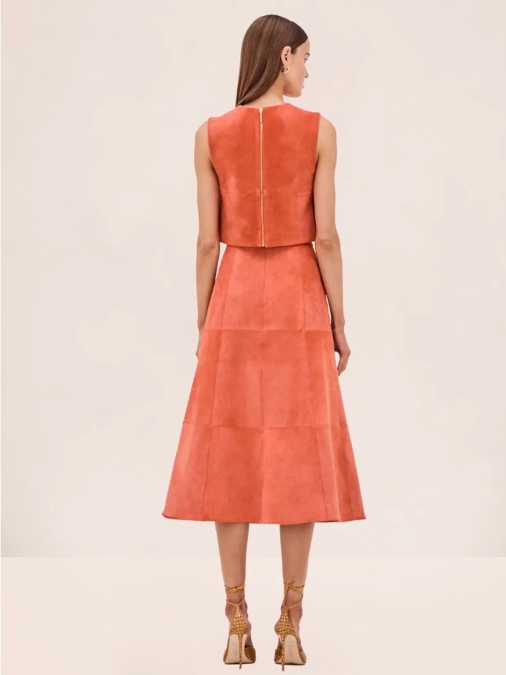 Alexis Benty Skirt in Faux Amber Suede - Picture 2 of 6